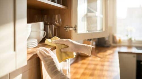 odborníci na úklid sdílejí osvědčený trik, jak efektivně odstranit prach z kuchyňských skříní a udržet vaši kuchyň čistou a upravenou.